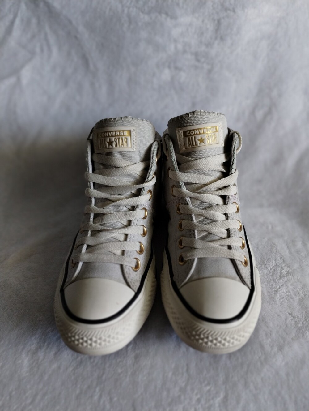 Converse CTAS Madison Mid Women’s 7 Fossilized White Black Gold A08734F